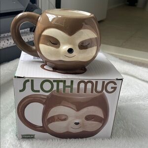 BRAND NEW Brown Sloth Mug new in box ceramic mug